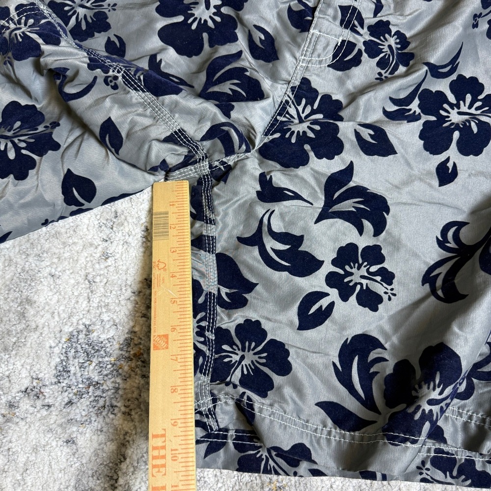 Hurley Perry Dane 99 Board Shorts Mens 33 Grey Navy Hibiscus Floral Surf Trunks - Picture 4 of 6
